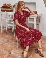 Robe chemise à pois manches courtes - JOLYUP