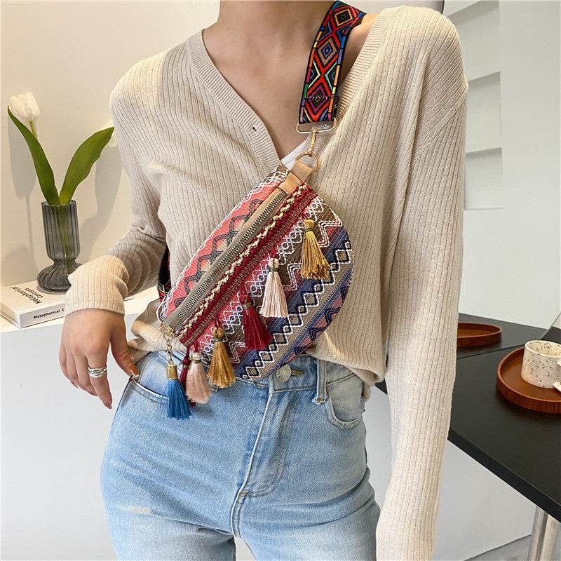 Sac Banane Bohème avec Pompons - JOLYUP
