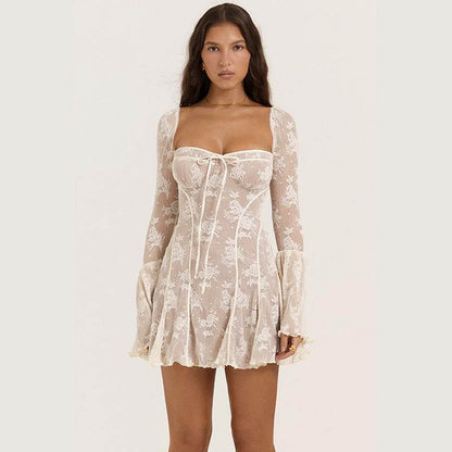 Robe en dentelle manches longues - JOLYUP