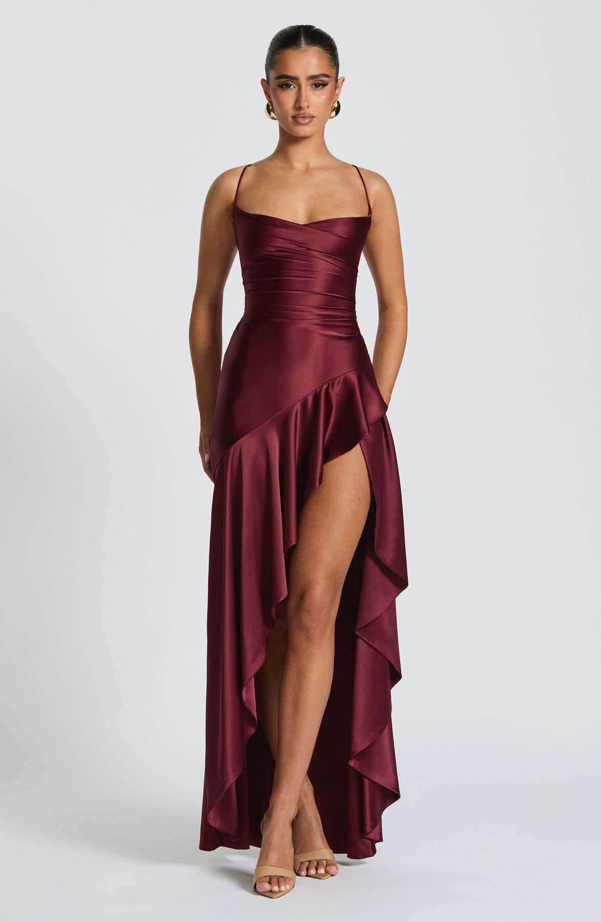 Robe Longue Satinée Élégance - JOLYUP