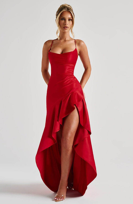 Robe Longue Satinée Élégance - JOLYUP