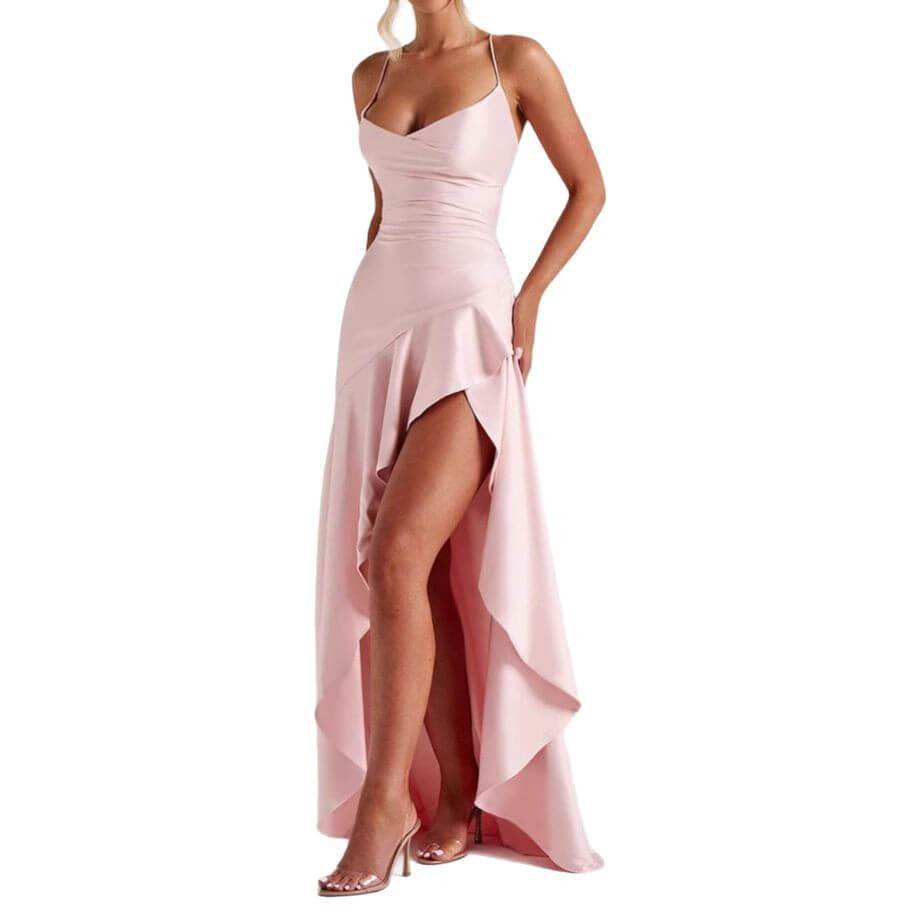 Robe Longue Satinée Élégance - JOLYUP