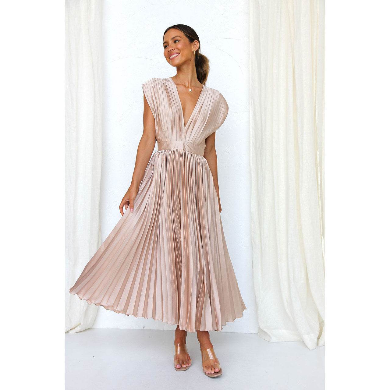 Robe Plissée Évasée - JOLYUP