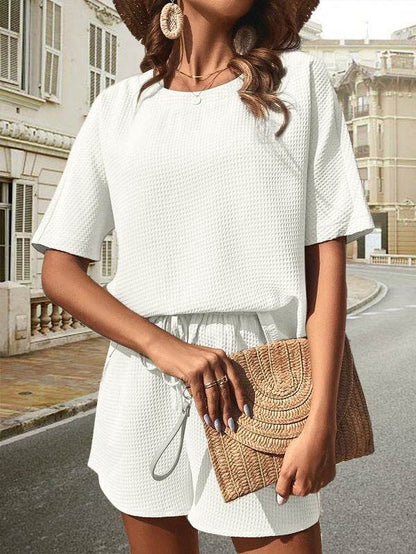 Ensemble d'Été Décontracté pour Femme – Haut et Short Texturés, Style Chic et Confortable - JOLYUP