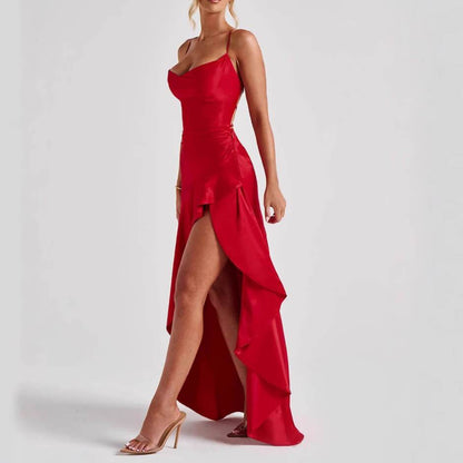 Robe Longue Satinée Élégance - JOLYUP