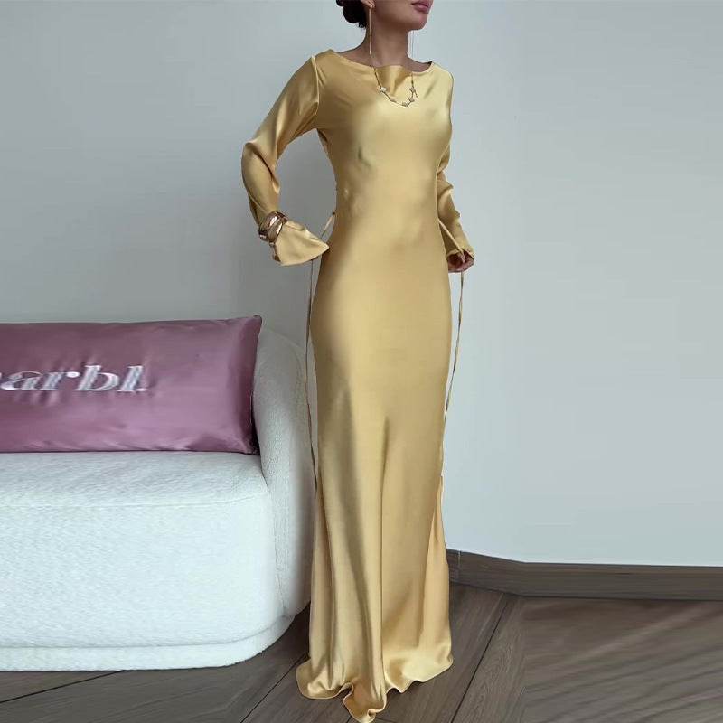 Robe Longue Satinée Chic - JOLYUP
