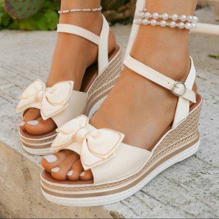 Sandales Compensées Été Nœud Chic - JOLYUP