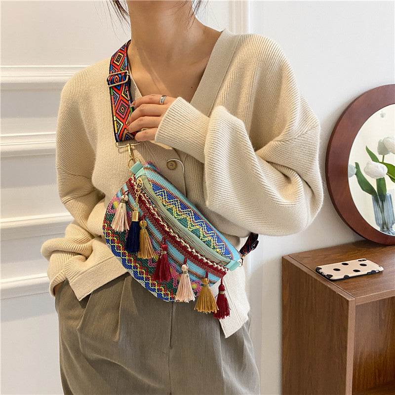 Sac Banane Bohème avec Pompons - JOLYUP