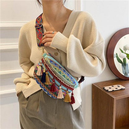 Sac Banane Bohème avec Pompons - JOLYUP