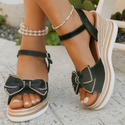 Sandales Compensées Été Nœud Chic - JOLYUP