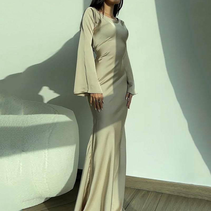 Robe Longue Satinée Chic - JOLYUP