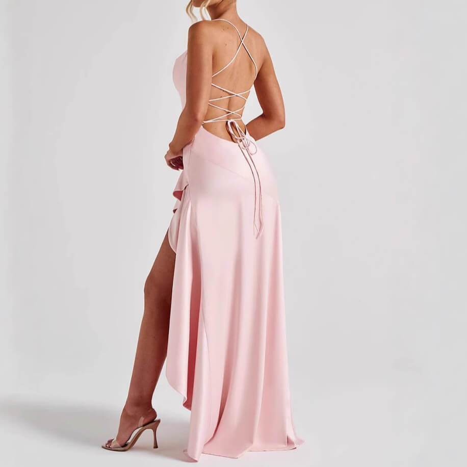 Robe Longue Satinée Élégance - JOLYUP