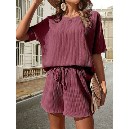 Ensemble d'Été Décontracté pour Femme – Haut et Short Texturés, Style Chic et Confortable - JOLYUP
