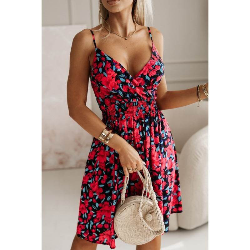 Robe d'Été Fleurie à Bretelles Fines - JOLYUP