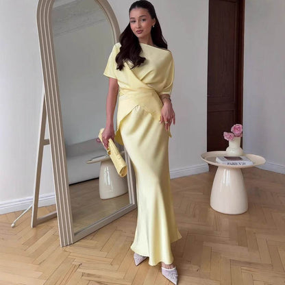 Ensemble Satin Élégant Jaune - JOLYUP