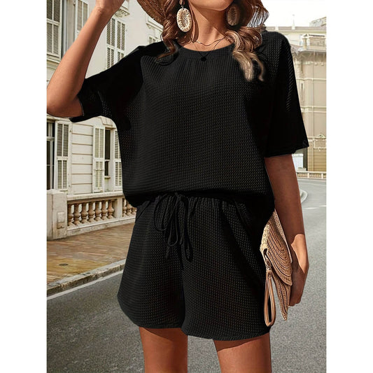 Ensemble d'Été Décontracté pour Femme – Haut et Short Texturés, Style Chic et Confortable - JOLYUP