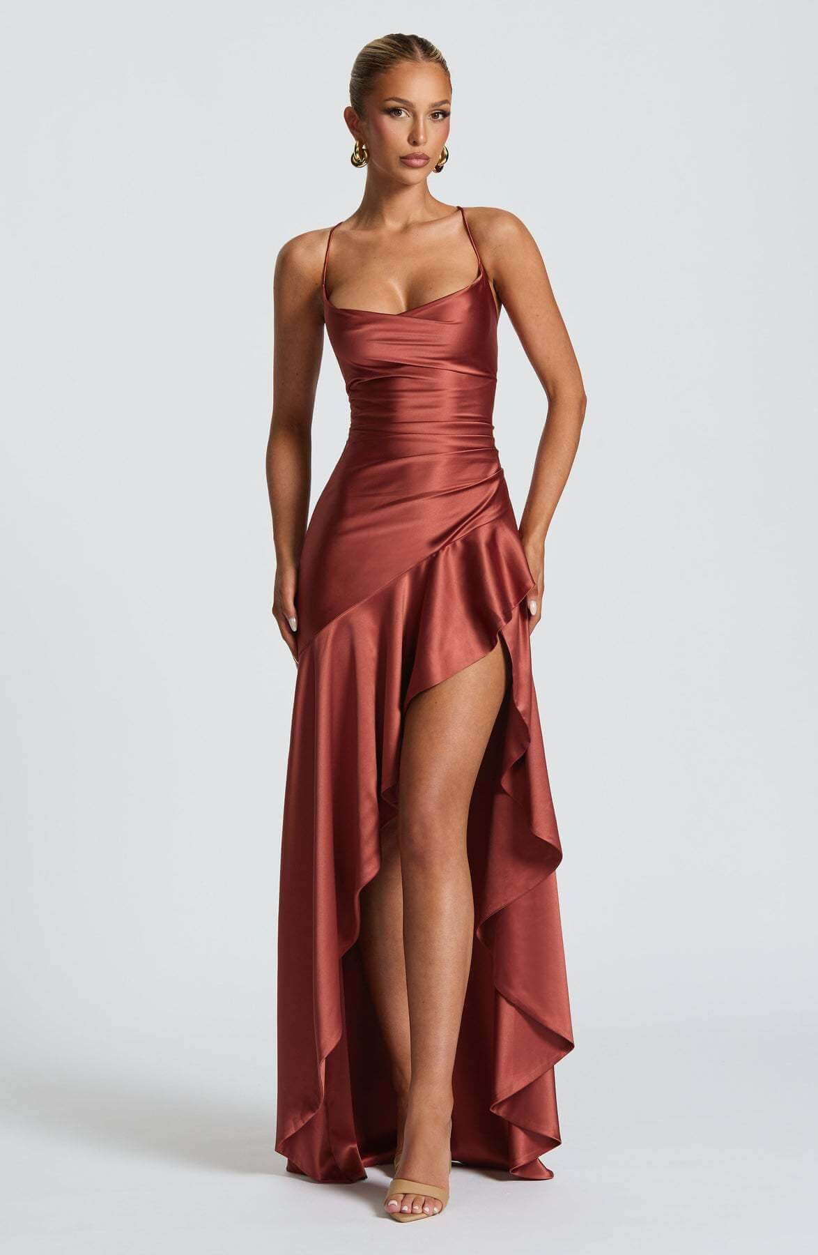 Robe Longue Satinée Élégance - JOLYUP