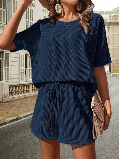 Ensemble d'Été Décontracté pour Femme – Haut et Short Texturés, Style Chic et Confortable - JOLYUP