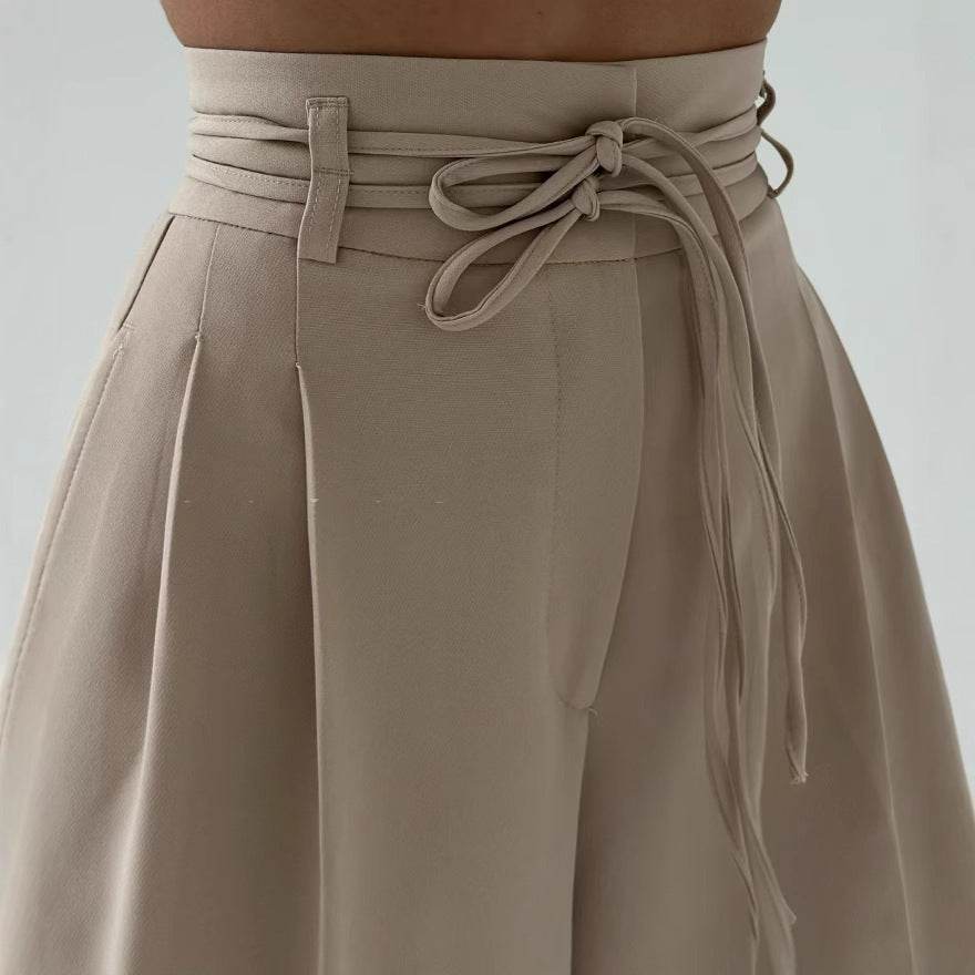 Pantalon Taille Haute à Lacets - JOLYUP