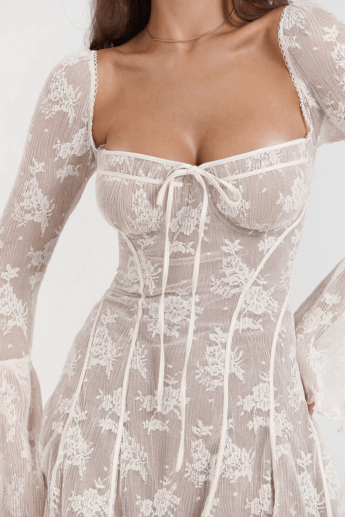 Robe en dentelle manches longues - JOLYUP