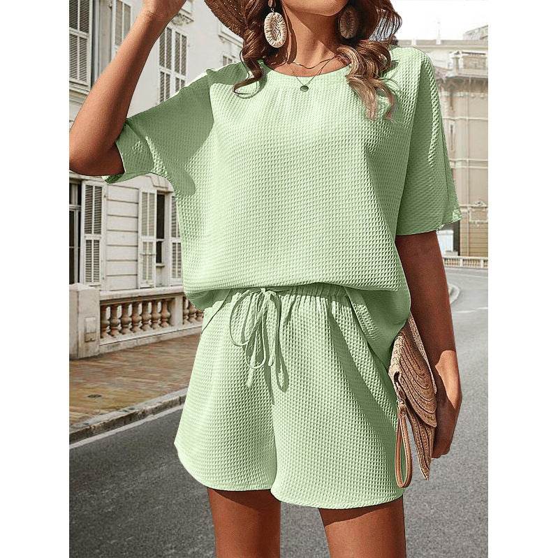 Ensemble d'Été Décontracté pour Femme – Haut et Short Texturés, Style Chic et Confortable - JOLYUP