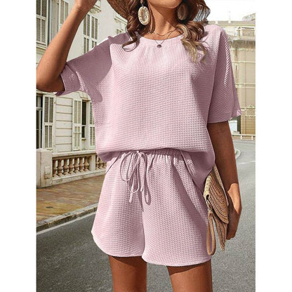 Ensemble d'Été Décontracté pour Femme – Haut et Short Texturés, Style Chic et Confortable - JOLYUP