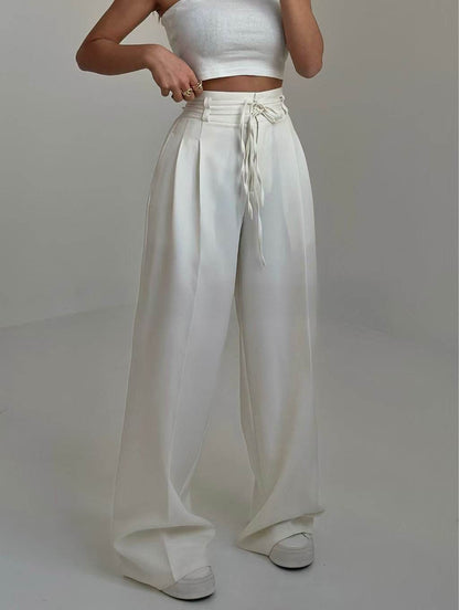 Pantalon Taille Haute à Lacets - JOLYUP