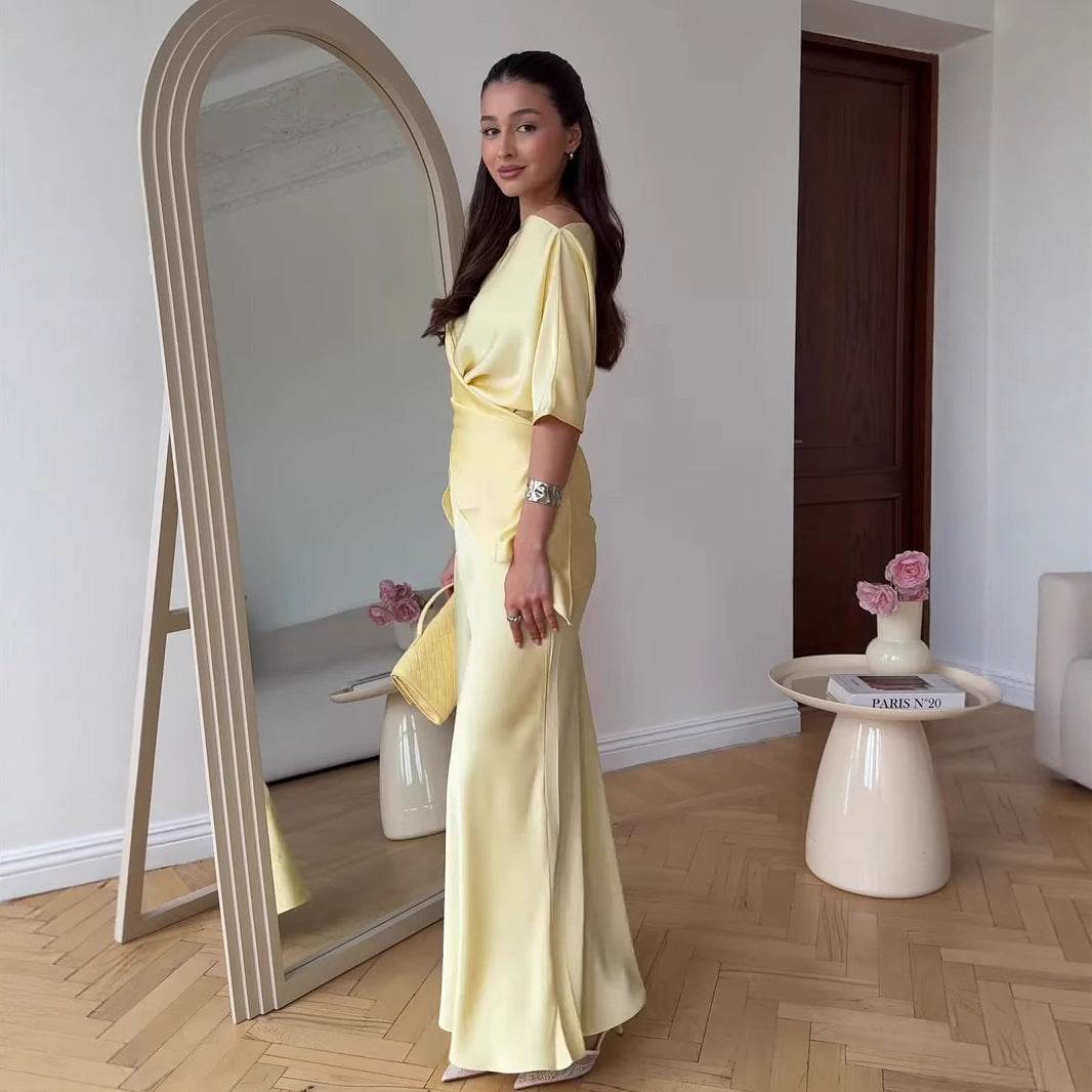 Ensemble Satin Élégant Jaune - JOLYUP