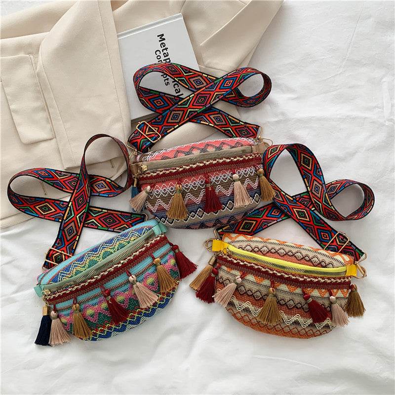 Sac Banane Bohème avec Pompons - JOLYUP