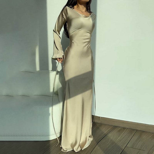 Robe Longue Satinée Chic - JOLYUP