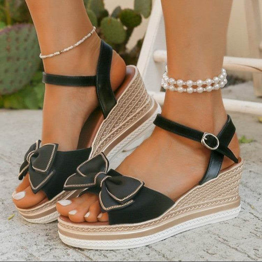 Sandales Compensées Été Nœud Chic - JOLYUP