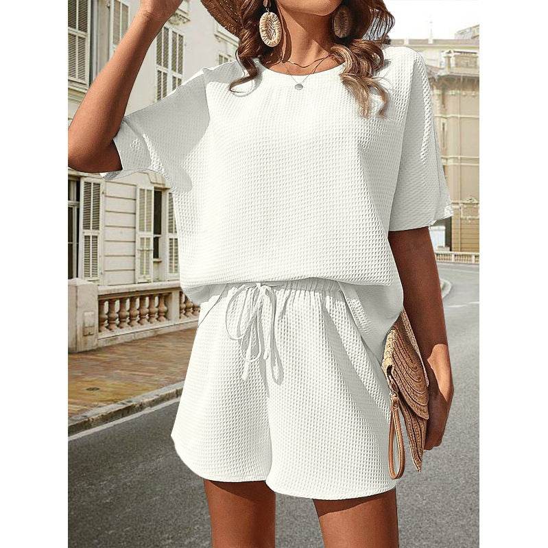 Ensemble d'Été Décontracté pour Femme – Haut et Short Texturés, Style Chic et Confortable - JOLYUP